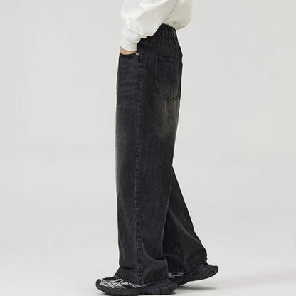 Calça Jeans Masculina Clássica Americana Hip Hop Rap Perna Larga Juventude Popular Masculina Reta Retrô Solta Calças Jeans Oversized