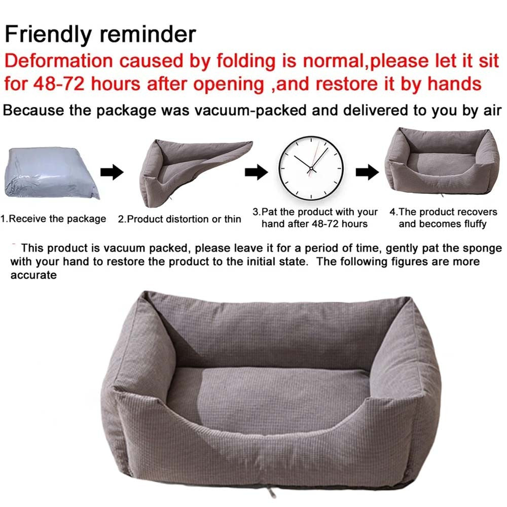 Colchão para Animais de Estimação de Inverno Engrossado, Cama de Gato Quente de Veludo Cotelê, Cama de Cachorro com Cobertura, Almofada para Dormir para Filhotes de Cães Pequenos e Gatinhos Cuscino