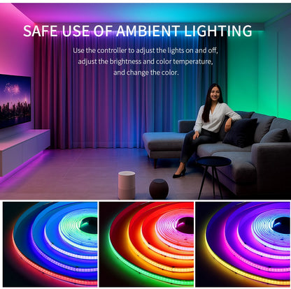 WS2811 COB LED Strip Pixel Addressable WS2812B 720 LEDs RGB Dream Color High Density Flexible COB Lights Black White DC12V 24V