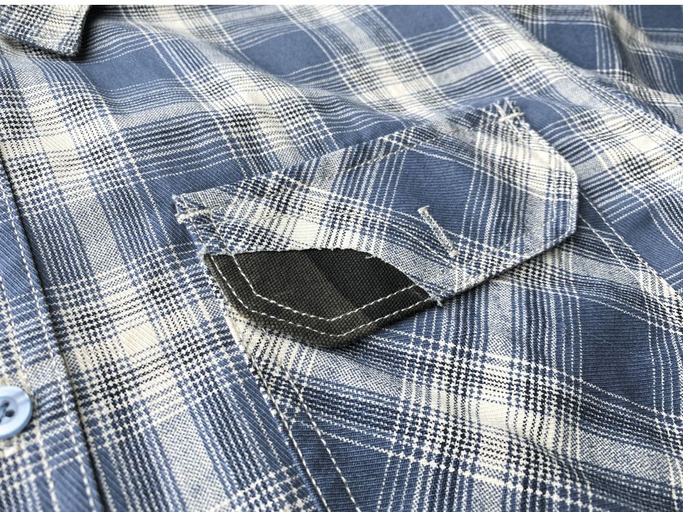 2025 Summer New American Retro Short Sleeve Lapel Plaid Cargo Shirt Men's Simple 100% Cotton Washed Single Pocket Casual Blouses