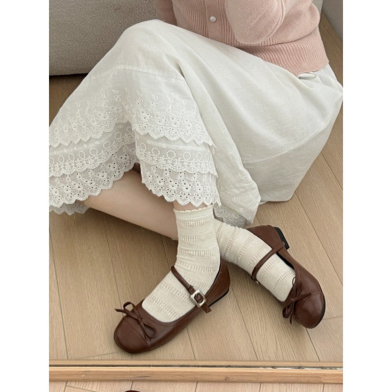 Designer Spring Women Mary Jane Shoes Fashion Square Toe Ladies Comfort Soft Sole Flats Women's Comfort Ballerinas Shoes