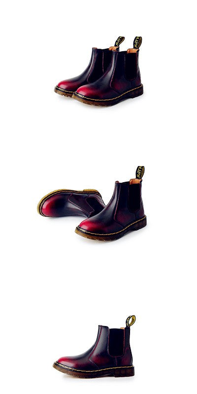 New Unisex Autumn Breathable Leather Ankle Boots Smooth Leather Platform Chelsea Boot for Women Men Platform Boots