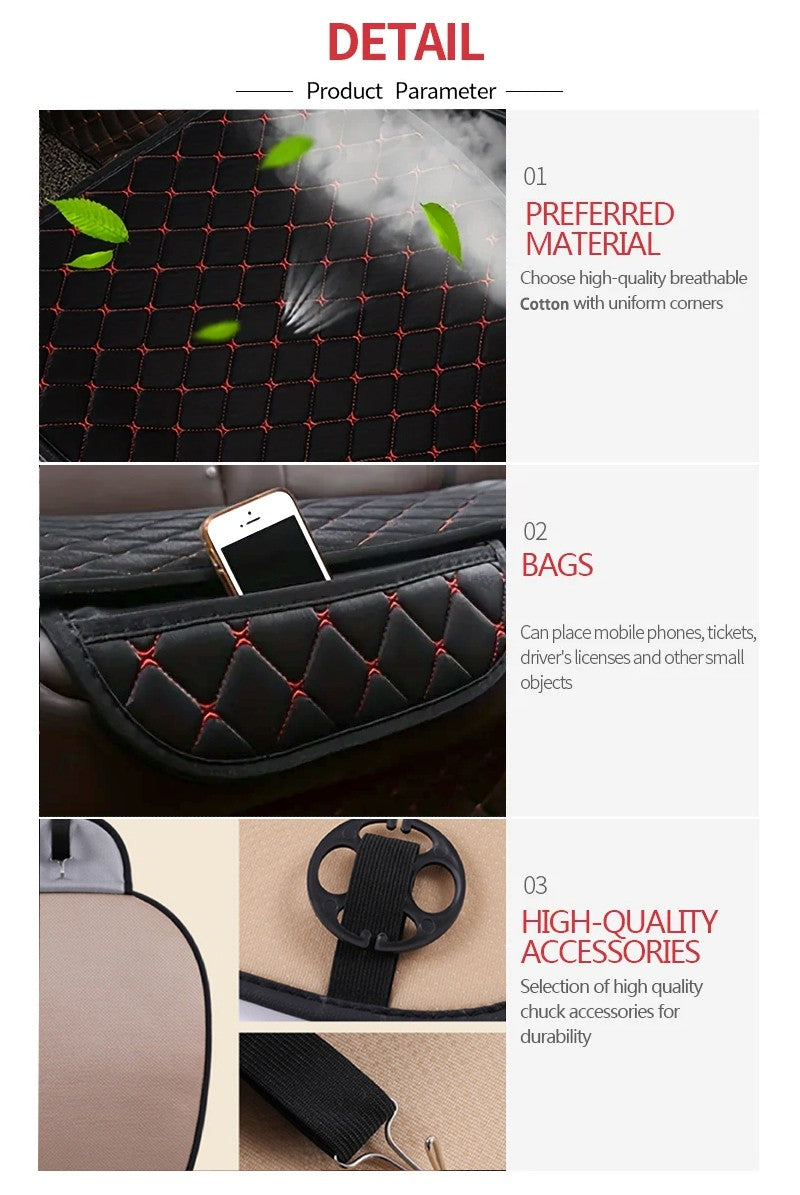 Kcimo 3Pcs Cotton and linen Car Seat Cover Set Universal Car Seat Cover Cushion Car Seat Protector Interior Car Accessories