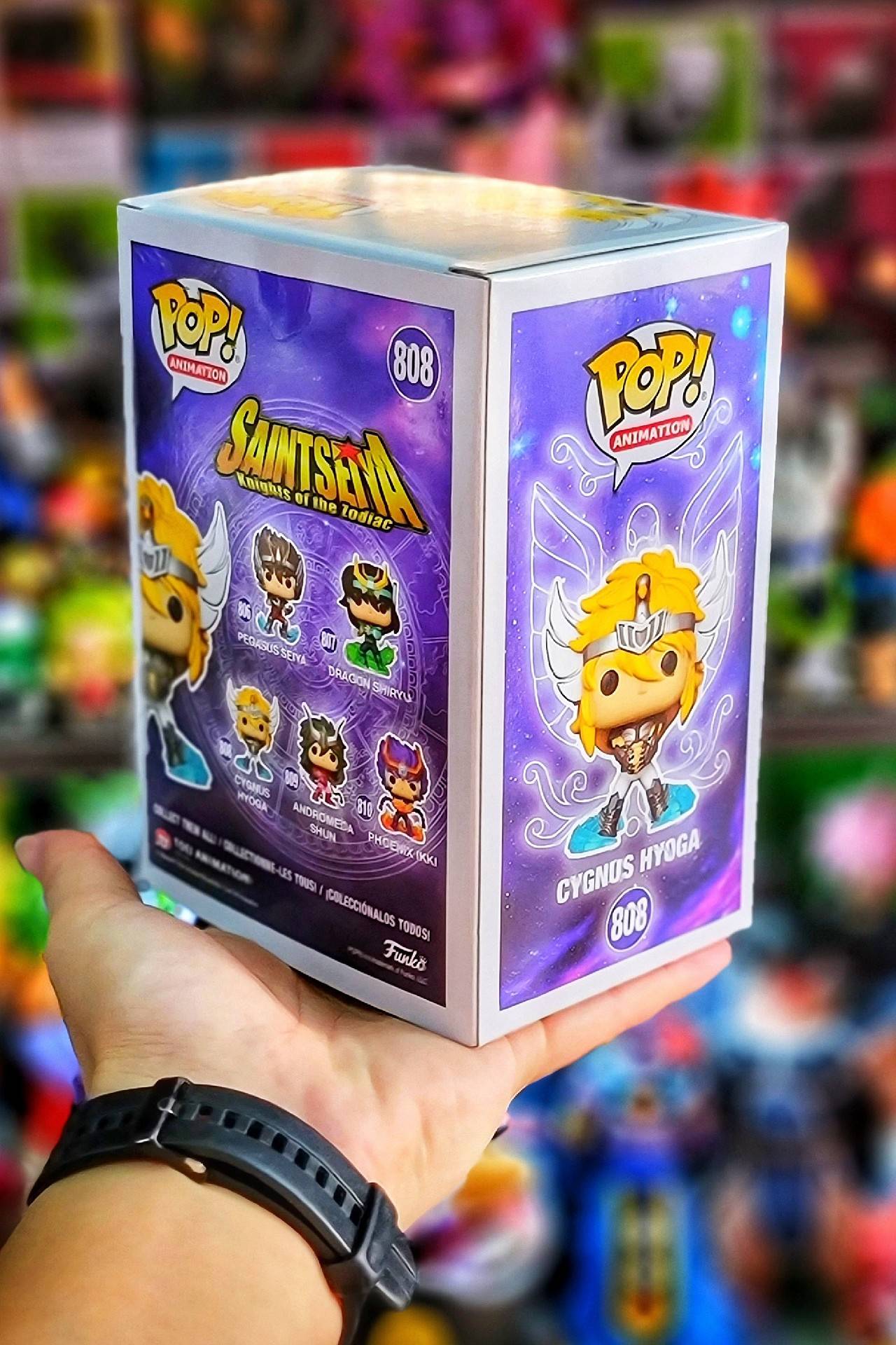 Funko Pop Cavaleiros do Zodíaco Boneco Articulado Hyoga de Cisne #808 Shiryu de Dragão #807 Shun de Andrômeda #809 Ikki de Fênix #810 Bonecos de Vinil Brinquedos