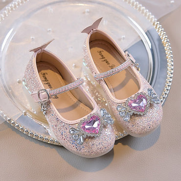 Fashion Elegant Soft Sole Anti-slippery Versatile Dress Leather Shoe for Party Autumn New Children Princess Shoes for Girls