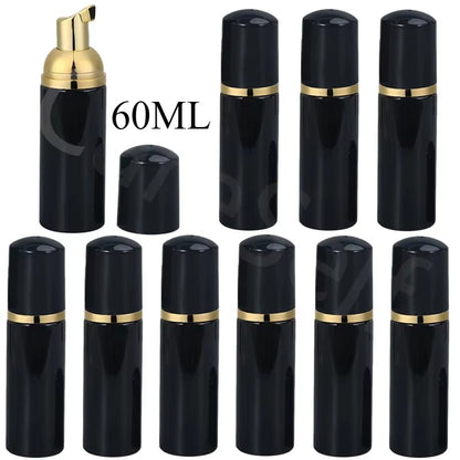 10/30/60PCS 60ml Plastic Pump Foam Bottle Fillable Mousse Facial Cleanser Foam Dispenser black Pump Bottle Empty Container