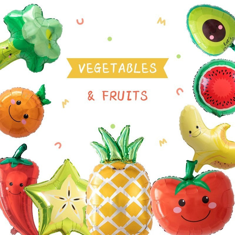 Hawaiian Fruit Balloons Tropical Luau Pineapple Strawberry Avocado Foil Balloon Summer Birthday Pool Party Decor Beach Supplies