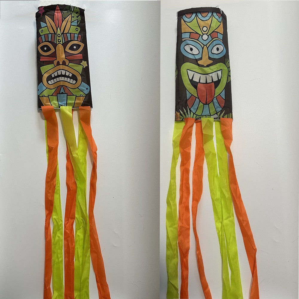 1 pcs Luan Tiki Totem Outdoor Windsock ,Tropical Party Celebration Garden Windsock decoration Aloha Hawaiian Ocean Decor