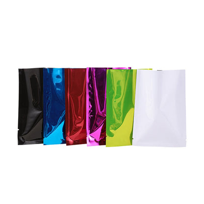 100pcs Silver Aluminum Foil Zip-lock Bags, Food Grade Aluminized Mylar Zipper Self Sealing Pouches for Cloth / Snacks Packaging