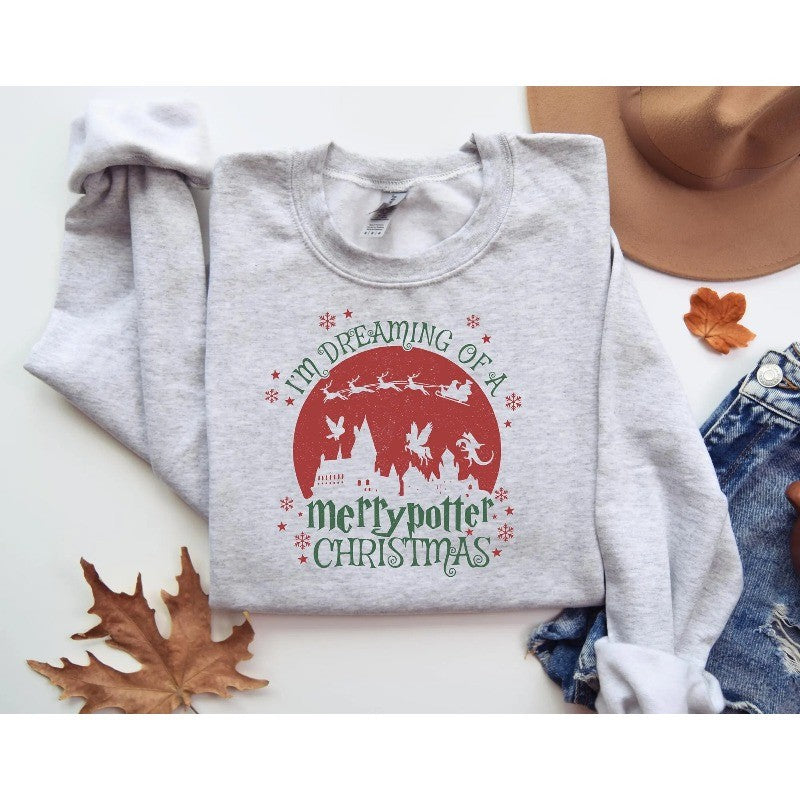 Harry Potter, Feliz Natal, Moletom de Natal, Casual Outono e Inverno, Adequado para Homens e Mulheres