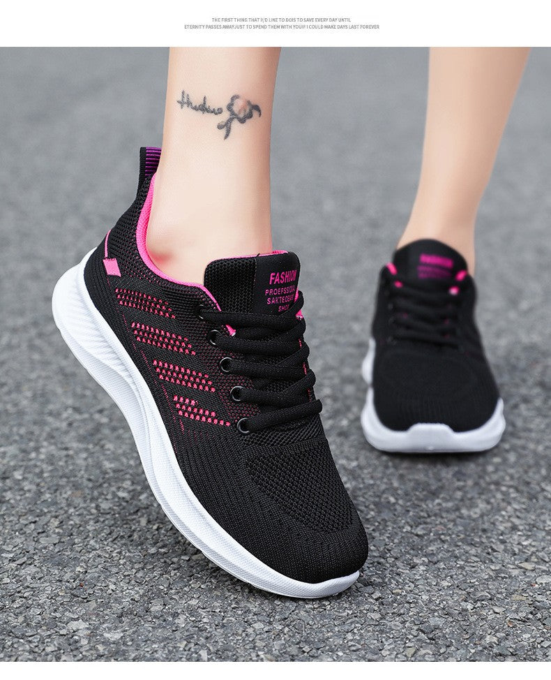 Litfun Women's Casual Sports Shoes Fashion Female Soft Bottom Sneakers Breathable Mesh Running Shoes Leisure Light Flats Shoes