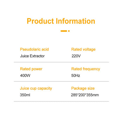 Espremedor de Laranja Elétrico 400W Liquidificador de Frutas e Vegetais Espremedor de Limão Máquina de Suco Multifuncional Eletrodomésticos 110/220V