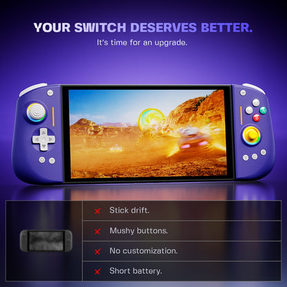 NYXI Hyperion 3 Purple Edition, Magnetic Modular Joypad for Switch 2, Hall Effect No Drift, Full Mechanical Buttons, 9-Axis Gyro, Pro & Handheld Mode