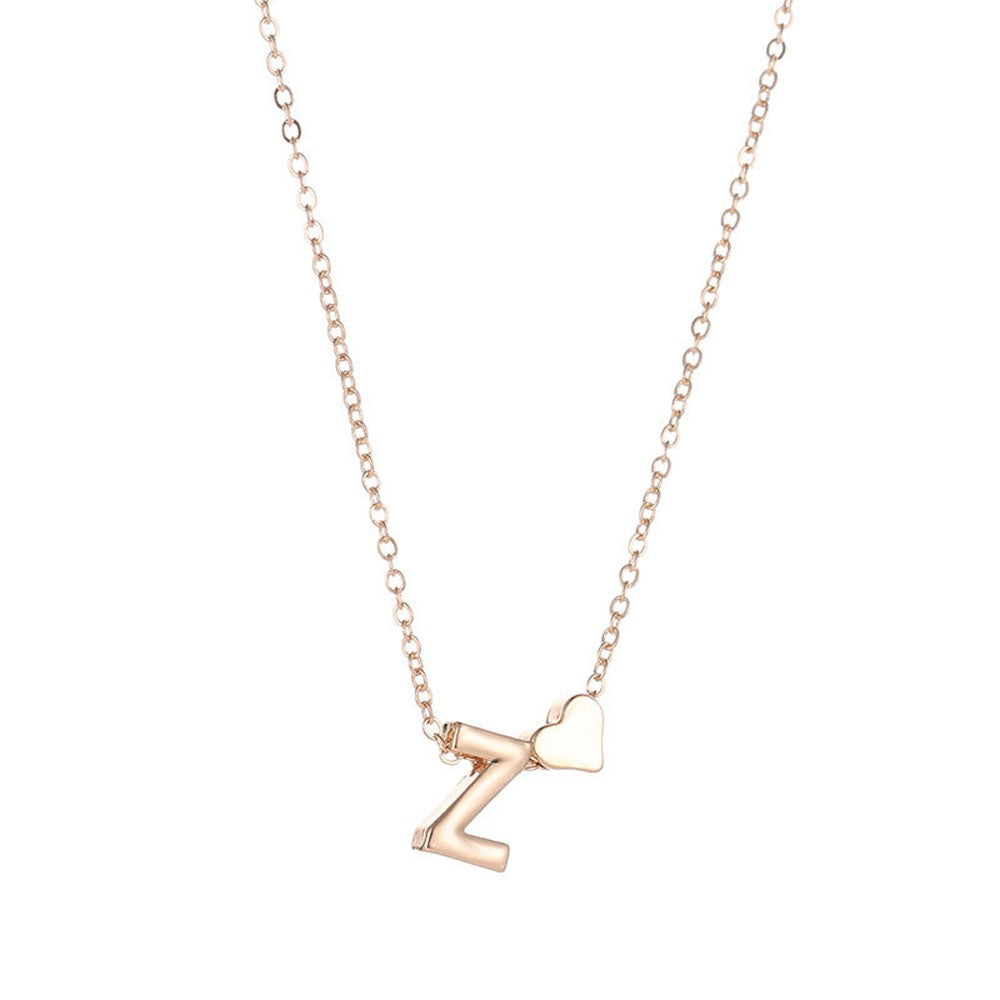 Colar Minúsculo com Pingente de Coração e Letra Inicial, da SUMENG Fashion, Banhado a Ouro ou Prata, Choker com Nome para Mulheres, Joia de Presente