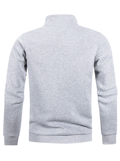 Autumn Men's Zipper Pullover Turtlenecks Warm Sweaters Solid Color Long Sleeved Fashion Male Casual Daily Sweatshirt Top