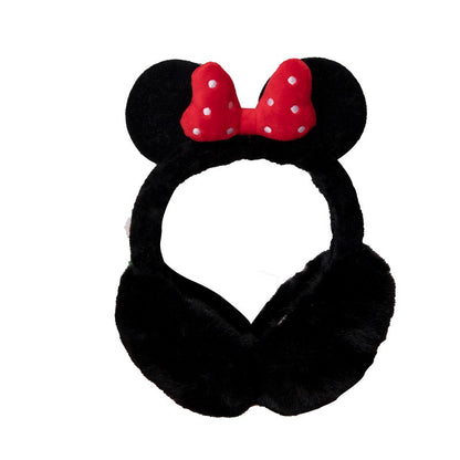 Disney Minnie Mouse animação periférica desenho animado laço outono e inverno protetor de ouvido quente presente de férias doce e feminino para meninas