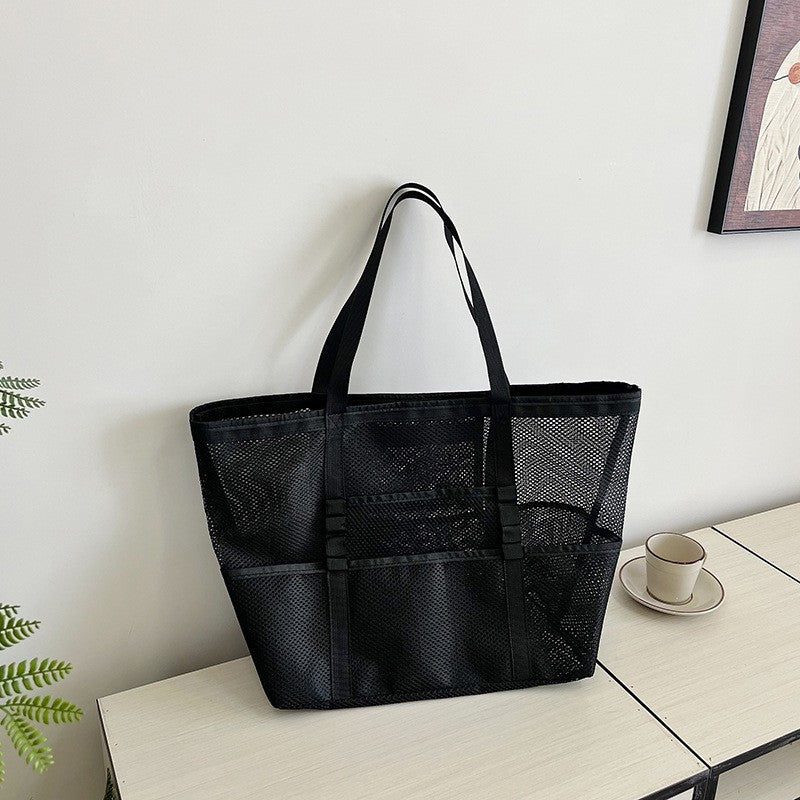 Foldable Lightweight Beach Bags Large Capacity Grocery Produce Tote Bag Beach Shoulder Bag Women's Casual Shopping Bags
