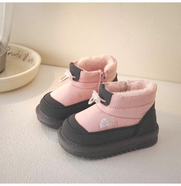 Children's Snow Boots Winter Boys Plush Thicken Platform Cotton Shoes Comfortable Girls Warm Waterproof Fashion Warm Plush Shoes
