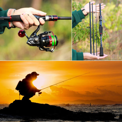 Sougayilang Vara de Pesca 1,8~2,1m Fibra de Carbono Spinning Casting Lure Rod Max Drag 10kg para Pesca de Baixo Achigã Truta Caña De Pescar