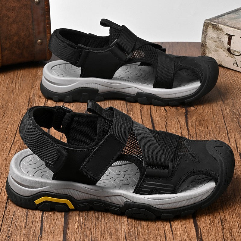Non-Slip Sunnmer Fashion Flats Men's Breathable Sandals Lightweight Outdoor Sport Sandals Anti-collision Toe Male Beach Shoes
