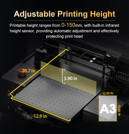A3 UV Printer XP600 UV Flatbed Printing Machine with Varnish A4 A3 UV DTF Printer For Pen Metal Wood Acrylic UV Sticker Printer