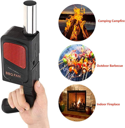 Outdoor Camping Picnic Barbecue Air Blower Portable Handheld Electric BBQ Cooking Fan Air Blower Fire Bellows Tool