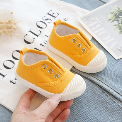 New Children's Low Cut Canvas Shoes Breathable Boys' Cloth Shoes Fashion Girls' Casual Shoes Colored Biscuit Shoes