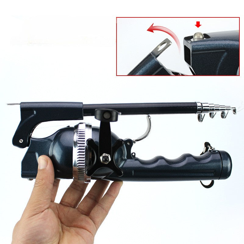 1 unidade de varas de pesca, vara de pesca dobrável, corpo único, carretel oculto com sua própria linha de pesca, vara de arremesso portátil de bolso, suprimentos para iscas