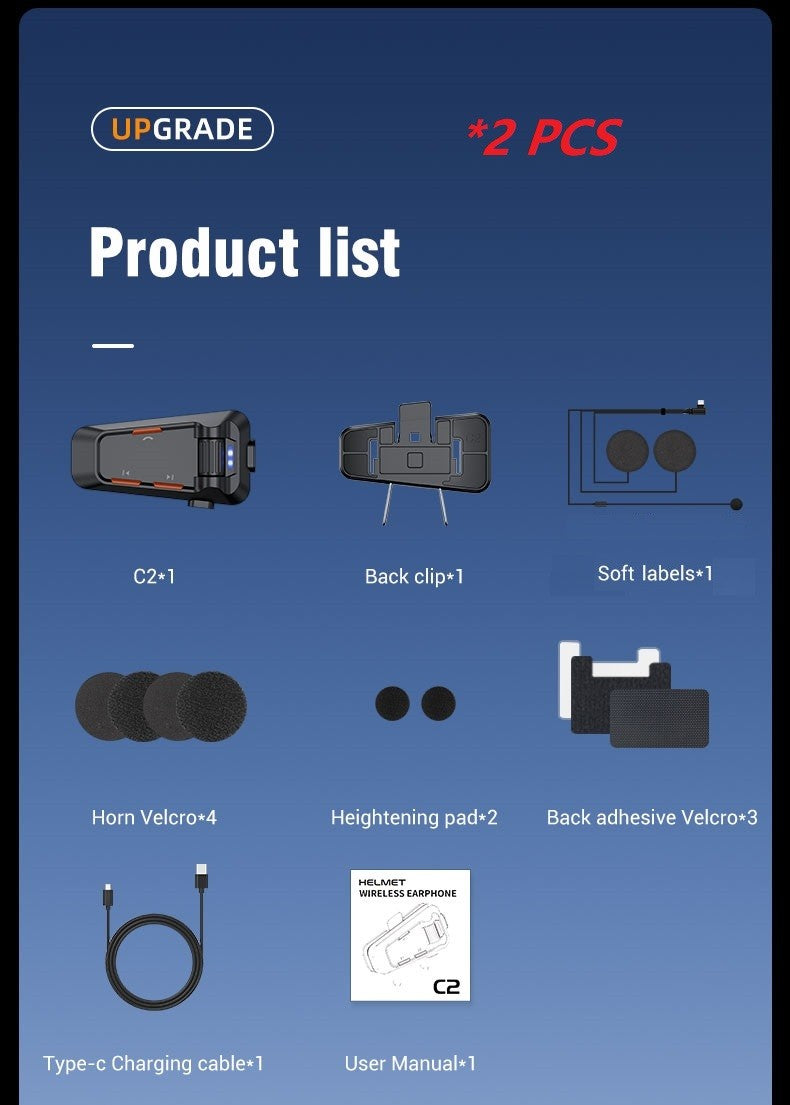 Motorcycle riding waterproof multi-person networking group chat intercom helmet bluetooth headset 6.0