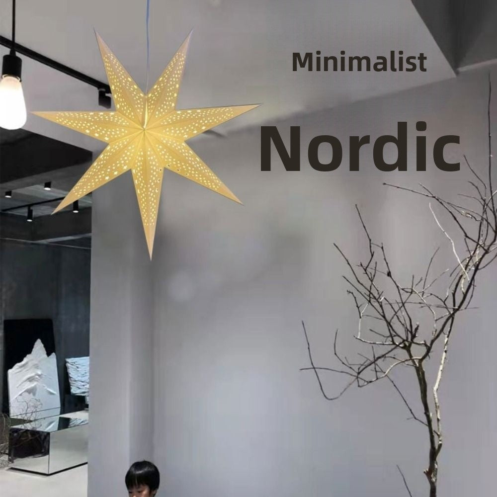 New 50/70cm Hollow Star Pendants Christmas Decorations Eid Mubarak Star Lanterns Folding Hanging Paper Stars Party Decorations