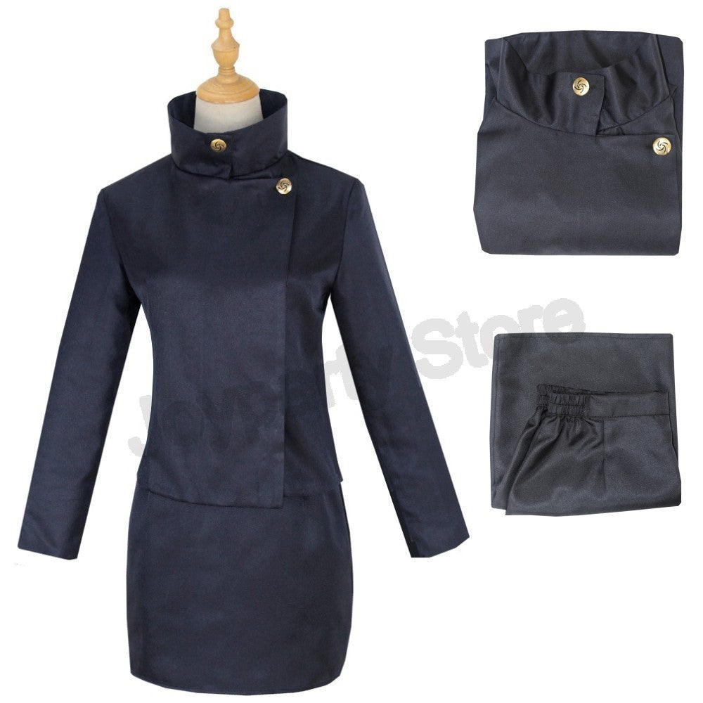 Geto Suguru Cosplay Costume Anime Jujutsu Kaisen High School Ieiri Shoko Costume Uniform Black Suit Halloween for Men Women