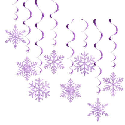 Set of 8 Christmas Swirls Snowflake Ornament Christmas Snowflake Swirls Decorations Beautiful Spirals Hanging Accent