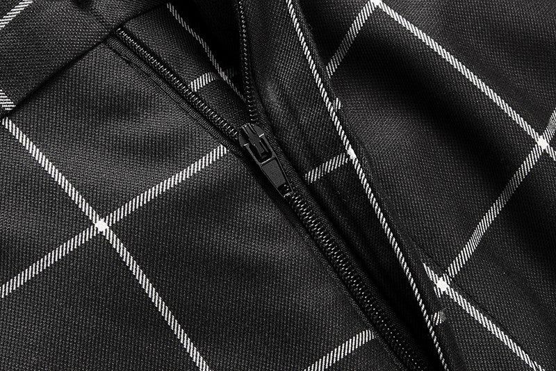 Fashion Male Business Social Suit Pants Black / Blue / Burgundy Men Wedding Plaid Dress Trousers