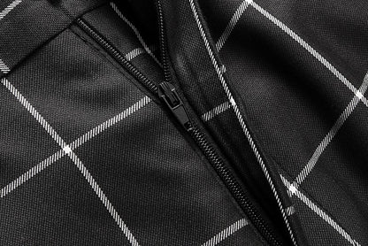 Fashion Male Business Social Suit Pants Black / Blue / Burgundy Men Wedding Plaid Dress Trousers