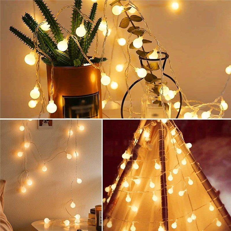 Led Globe String Lights USB Fairy String Light 50 Leds Plug in Decor for Indoor Outdoor Party Wedding Christmas Tree Garden