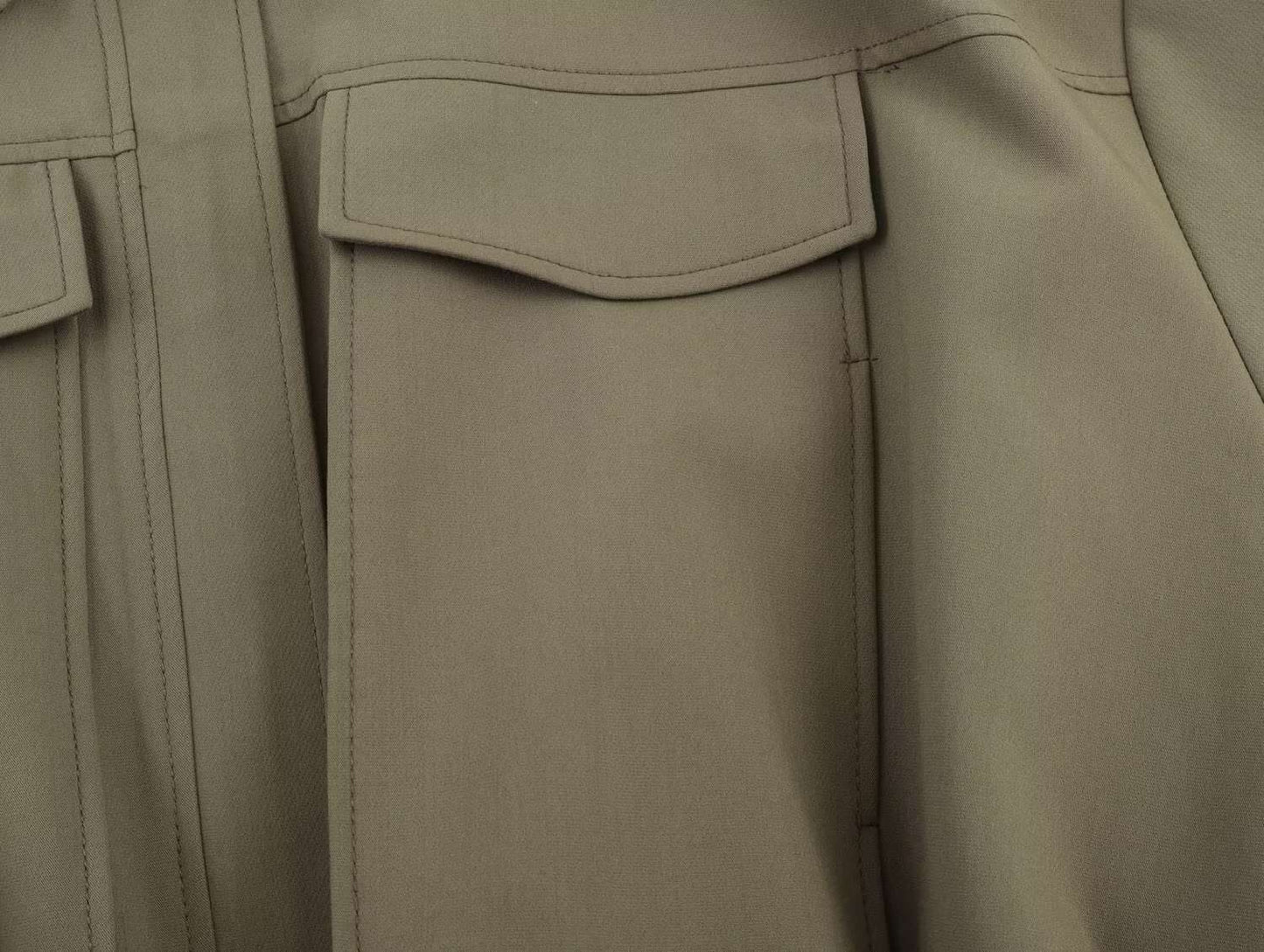 HH Woman Autumn Pleat Hem Pilot Jacket Solid Turn-Down Collar Zipper Single-Breasted Woman Fashion Long-Sleeved Pockets Coat