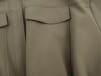 HH Woman Autumn Pleat Hem Pilot Jacket Solid Turn-Down Collar Zipper Single-Breasted Woman Fashion Long-Sleeved Pockets Coat