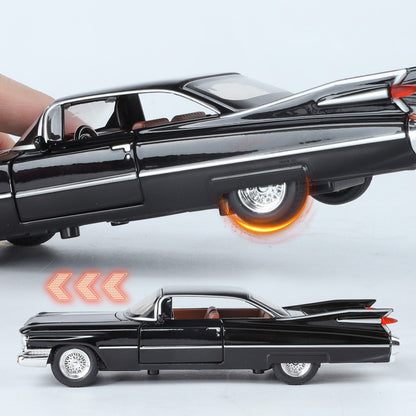 1:32 Cadillac Eldorado Biarritz Classic Retro Car Carro de Brinquedo em Metal Fundido com Som e Luz para Colecionar Puxar para Trás Hobby