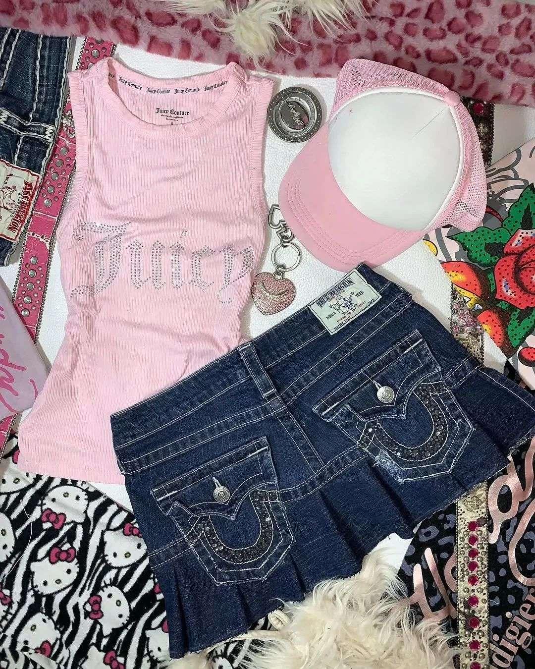 American Retro High Waisted Short Skirt Women Y2k Gothic Punk Embroidery Patchwork Denim Skirt Summer Spicy Girl Denim Skirt