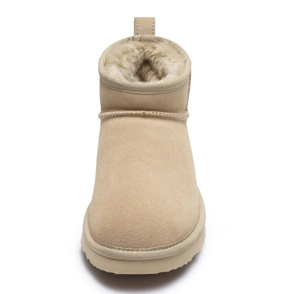 Bebealy Winter Suede Boots For Women Classci Genuine Brand Women Boots Outdoor Short Plush Antiskid Ankle Boots Cozy Fuzzy Boots