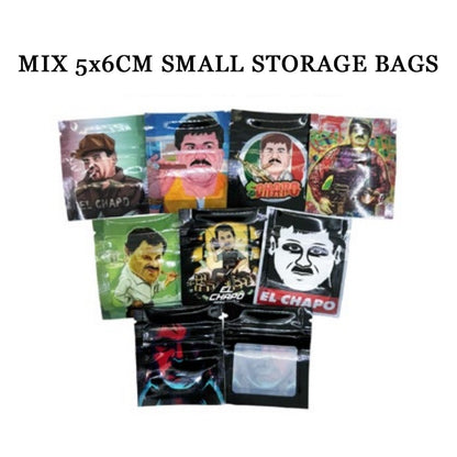 10PCS 0.5G 5x6cm Small Cartoon Storage Bag Reusable Product Ziplock Pouches Mini Smellproof Mylar Bags Plastics Aluminium Pouch