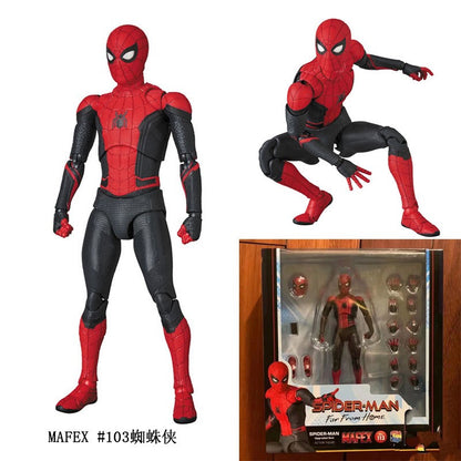 Boneco de Ação MAFEX113 Homem-Aranha Versão Homem-Aranha Longe de Casa Boneco Articulado Brinquedos Modelo Presente Para Namorado Crianças