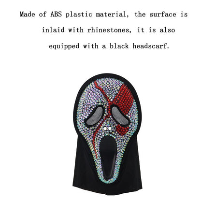 Cosplay Unique Bleed Bloody With Diamond-Studded Ghost Scream Mask Full Face Head Cover Halloween Carnival Party Costume Props