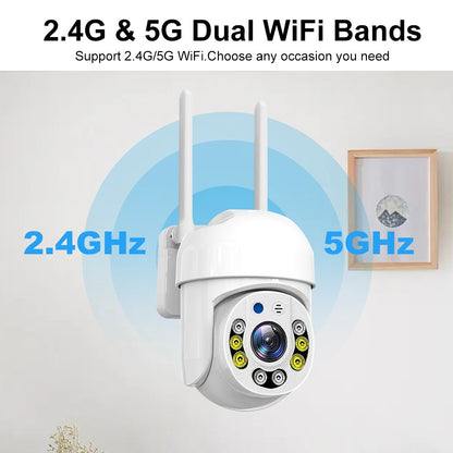 5MP HD 2.4G/5G Wifi IP Camera PTZ Outdoor waterproof Home Security protection Full Color Night Vision Surveillance Tuya Cam
