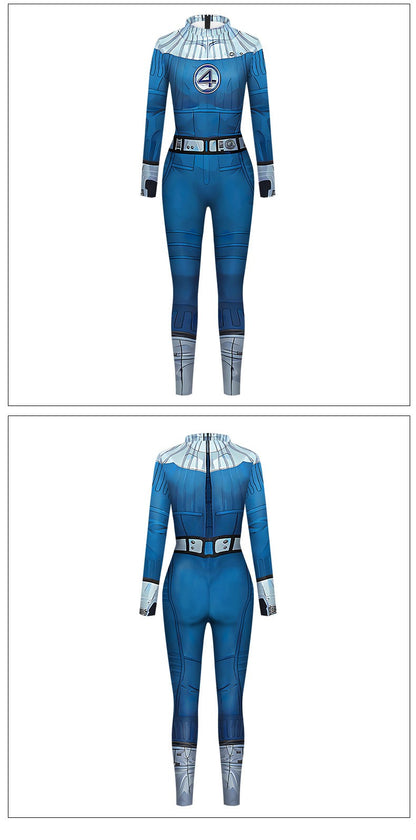 Adult Cosplay Fantastic Four Costume Halloween Party Jumpsuit for Men Women Superhero Zentai Bodysuit Rave Festival Catsuit