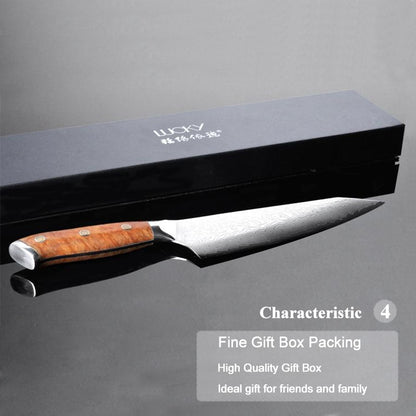 Japanese SKD-11 Damascus Steel Multifunctional Gyuto Chef Kiritsuke Knife With Wood Handle Super Sharp Long Lasting