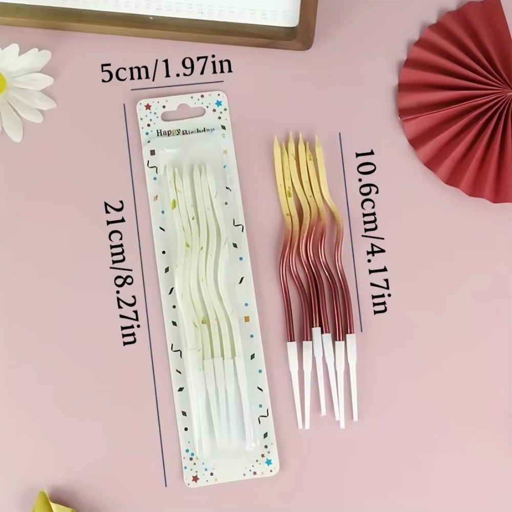6/12/48pcs Birthday Candles Spiral Cake Candles  Long Thin Cake Candles For Wedding Party And Cake Decoration