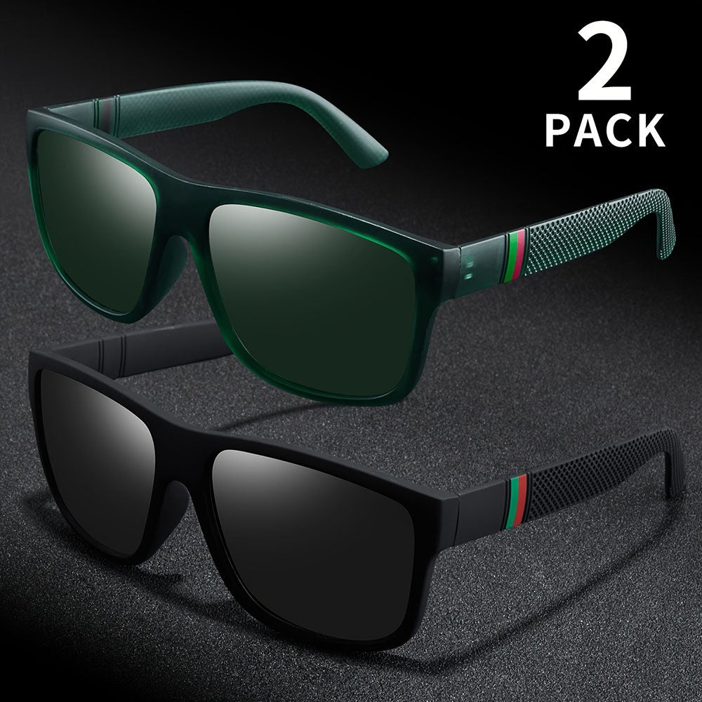 2PCS Polarized Sunglasses Brand Designer Vintage Sunglasses Man Fashionable Driving Sun Glasses Eyewear