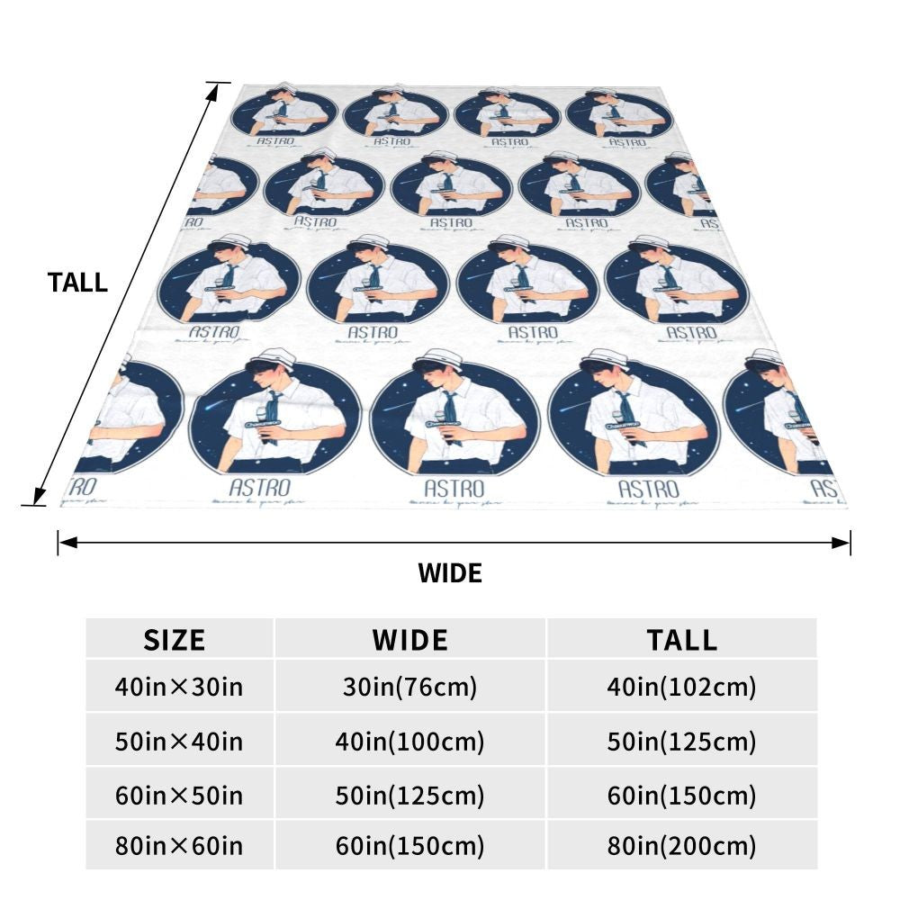 Cha EunWoo Kpop Astro Blankets Soft Warm Flannel Throw Blanket Cover for Bed Living room Picnic Travel Home Sofa