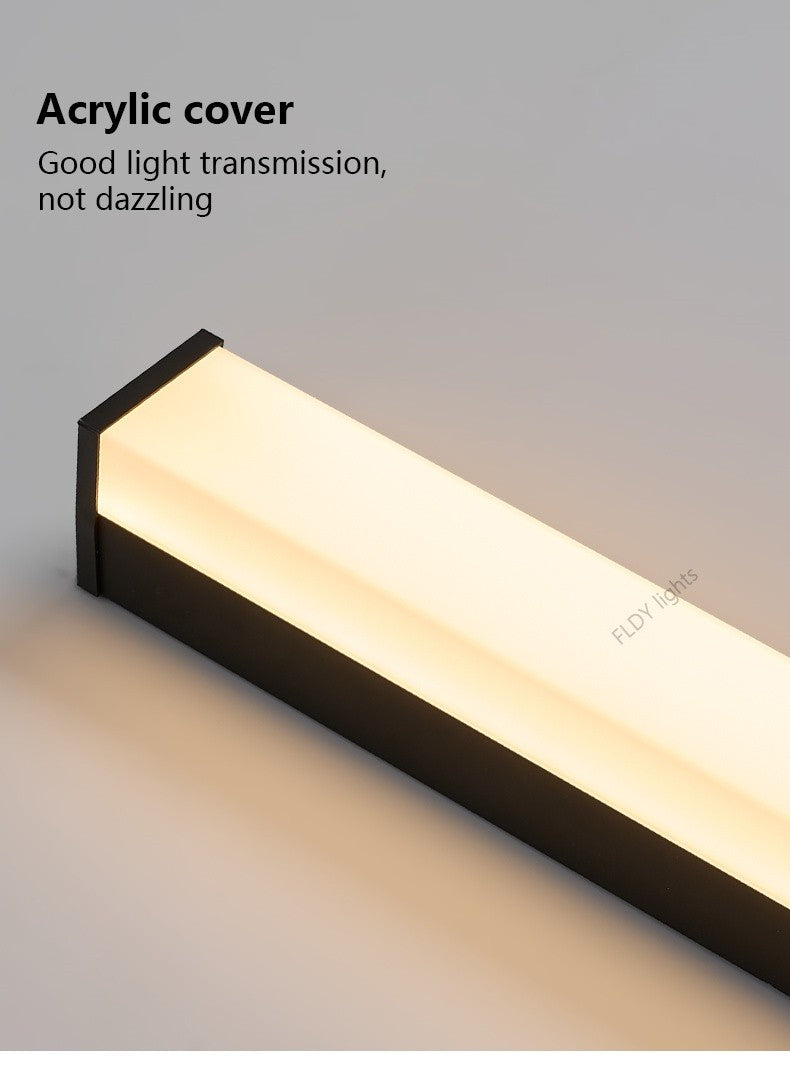 Modern Waterproof Outdoor Long Strip LED Wall Light IP65 Wrought Iron Wall Light Garden Porch Wall Light 110V 220V Lighting